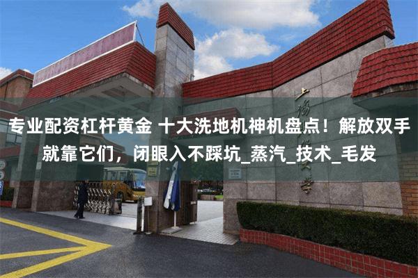 专业配资杠杆黄金 十大洗地机神机盘点！解放双手就靠它们，闭眼入不踩坑_蒸汽_技术_毛发